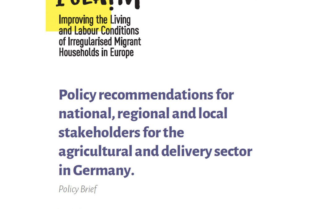 Policy recommendations for national, regional and local stakeholders for the agricultural and delivery sector in Germany.